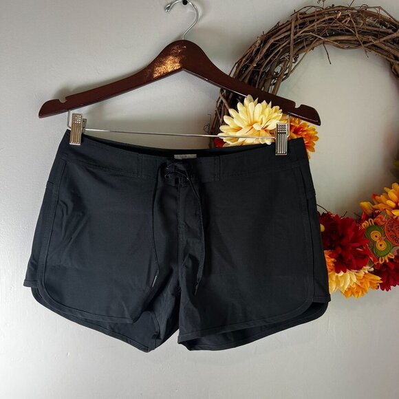 prAna Womens Schaffie Mid-rise Swim Short XTRA-SMALL in Black UPF 50+ - Picture 1 of 7
